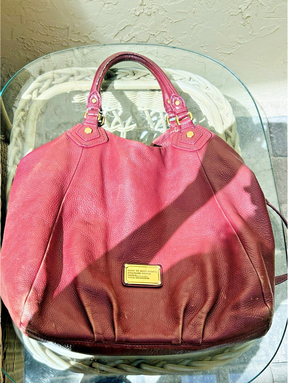 Vtg MARC by MARC JACOBS Classic Q Francesca Pebbled Leather Designer Lux Bag Y2K - Picture 2 of 15